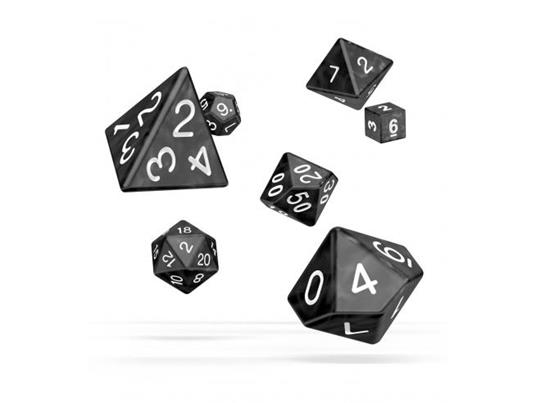 Oakie Doakie Dice RPG Set Marble - Black (7) Oakie Doakie Dice