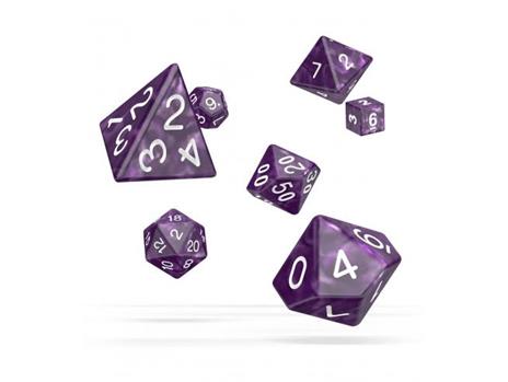 Oakie Doakie Dice RPG Set Marble - Purple (7) Oakie Doakie Dice