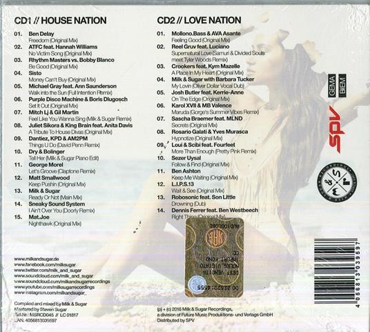 Milk & Sugar. House Nation Ibiza 2016 - CD Audio - 2