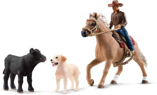 Equitazione Americana Con Labrador E Vitello Schleich (25425)