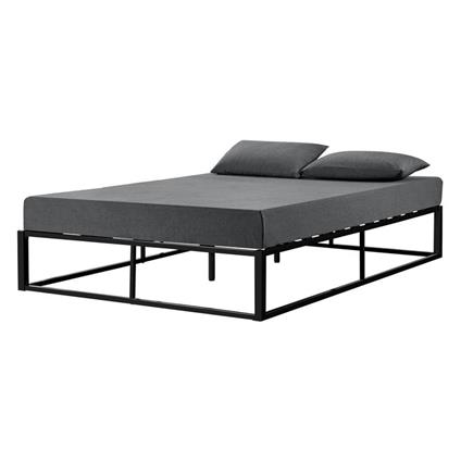 Letto In Metallo 180X200 Cm Con Rete A Doghe Acciaio Nero