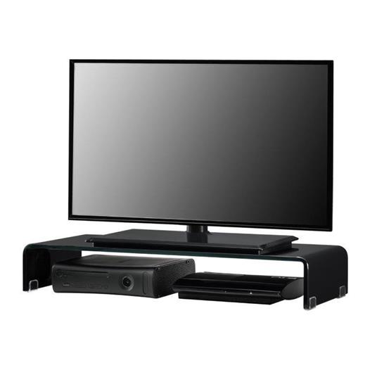 Nero Prodest supporto di rialzo per monitor di TV o computer fissi in vetro acrilico con larghezza estrema di 47,5 cm x 27 cm x 10 cm Transparent 30cmx20cmx10cm Vetro 