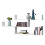 Mensola da Parete/da Muro con 3 Ripiani a Forma di U 119 x 18 x 55 cm Scaffale/Libreria/Consolle Pensile Portaoggetti Bianco