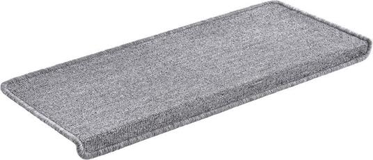 Grigio Chiaro Set da 15 Tappeti Coprigradini per Scale Interne 65 x 24 x 7 cm Antiscivolo con Retro Adesivo en.casa Mezzaluna 