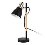 [lux.pro] Lampada da Tavolo - Altezza: 47 cm, E27 60W - Lampada da Scrivania/Comodino, Struttura in Metallo e Legno