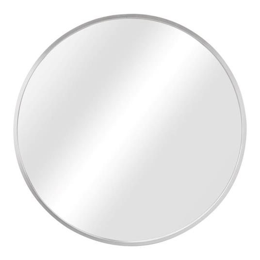 diametro di 40 cm Muzilife con cornice in metallo argento per la toletta HD il bagno o la camera da letto Specchio rotondo in vetro da parete 
