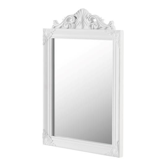 Specchio da Parete (AxL) 60 x 40 cm Specchio Quadrato in Stile Barocco con  Cornice in Legno di Eucalipto - Bianco opaco [en.casa] - [en.casa] - Idee  regalo