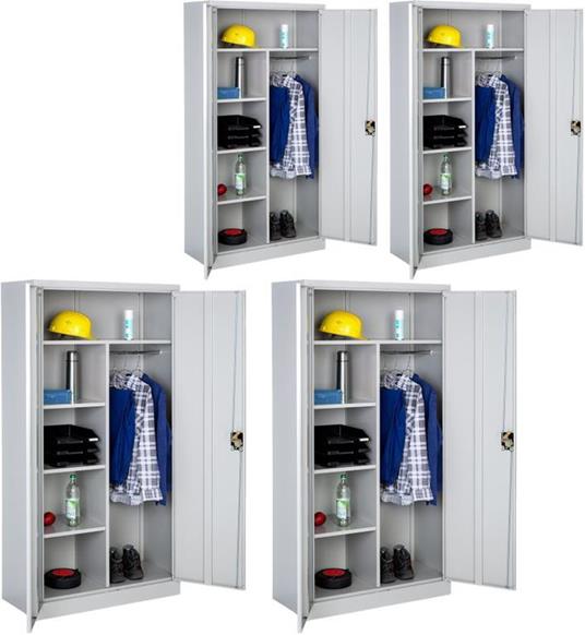 4x Armadio portadocumenti a 6 scomparti con asta appendiabiti - tectake -  Casa e Cucina | IBS