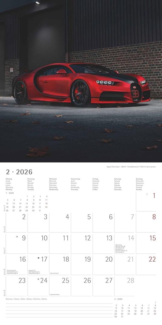 ALPHA EDITION - Calendario 2026 da muro, 12 mesi, 30x30 cm, High Speed - 5