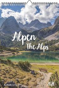 ALPHA EDITION - Calendario 2026 da muro, 12 mesi, 23,7x34 cm, The Alps