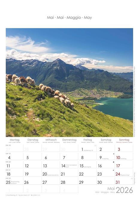 ALPHA EDITION - Calendario 2026 da muro, 12 mesi, 23,7x34 cm, The Alps - 6