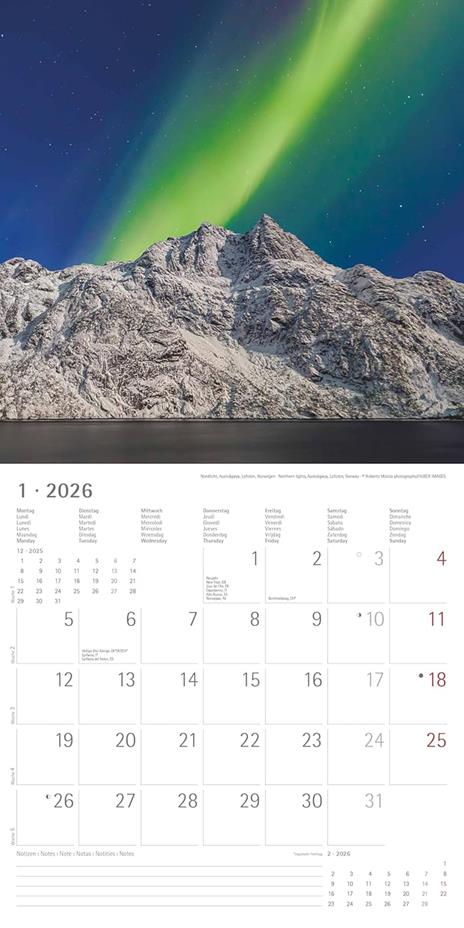 ALPHA EDITION - Calendario 2026 da muro, 12 mesi, 30x30 cm, Emotions - 4