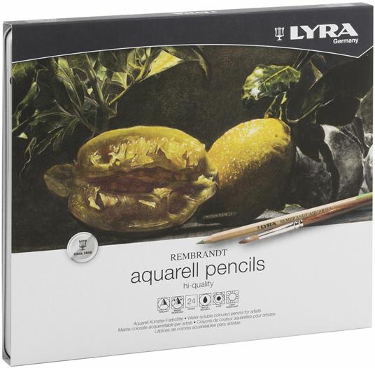 Pastelli acquarellabili Lyra Rembrandt Aquarell. Scatola in metallo 24 colori assortiti