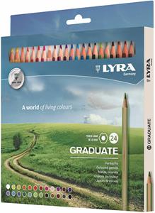 Cartoleria Pastelli Lyra Graduate. Scatola 24 matite colorate assortite Lyra