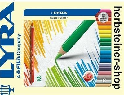 Pastelli Lyra Super Ferby. Scatola in metallo 18 matite colorate assortite