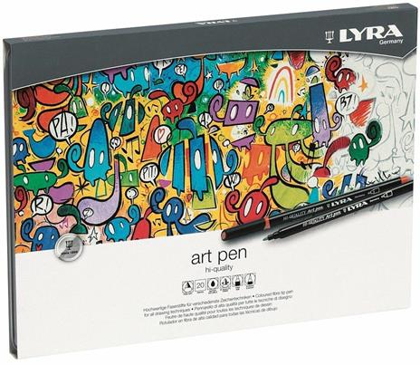 Pennarelli Lyra Art Pen. Scatola in metallo 20 colori