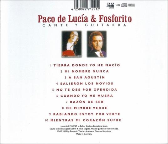Cante Y Guitarra - CD Audio di Paco De Lucia - 2