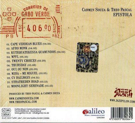 Epistola - CD Audio di Carmen Souza - 2