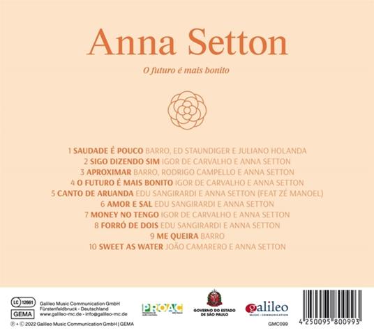 O Futuro E Mais Bonito - CD Audio di Anna Setton - 2