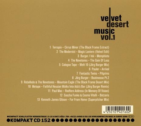 Velvet Desert Music vol.1 - CD Audio - 2