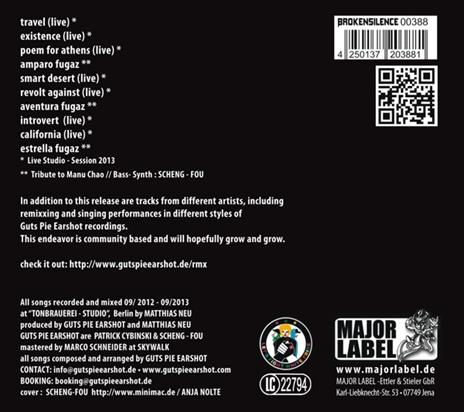 Amparo Fugaz - CD Audio di Guts Pie Earshot - 2