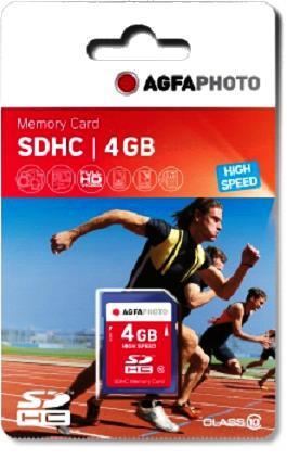 Memory Card SD 4Gb AgfaPhoto SDHC Class10 UHS-1 15MB/45MB