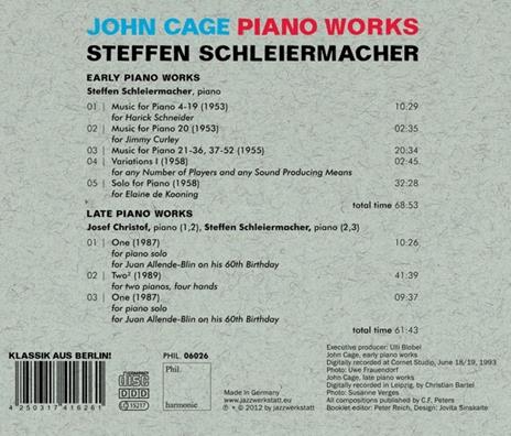 Piano Works - CD Audio di John Cage,Steffen Schleiermacher - 2