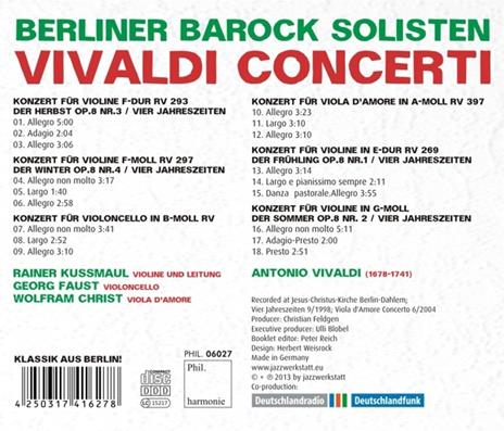 Concerti - CD Audio di Antonio Vivaldi,Berliner Barock Soloisten - 2