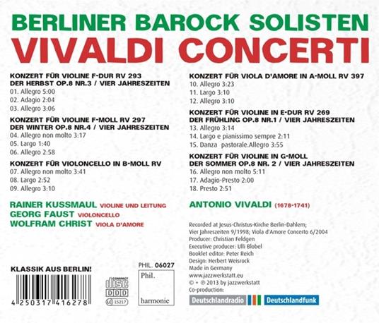 Concerti - CD Audio di Antonio Vivaldi,Berliner Barock Soloisten - 2