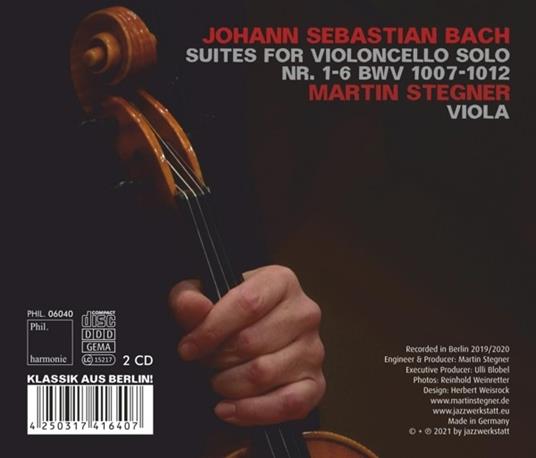 Suites For Violoncello Solo No.1-6 Bwv 1007-1012 - CD Audio di Johann Sebastian Bach - 2