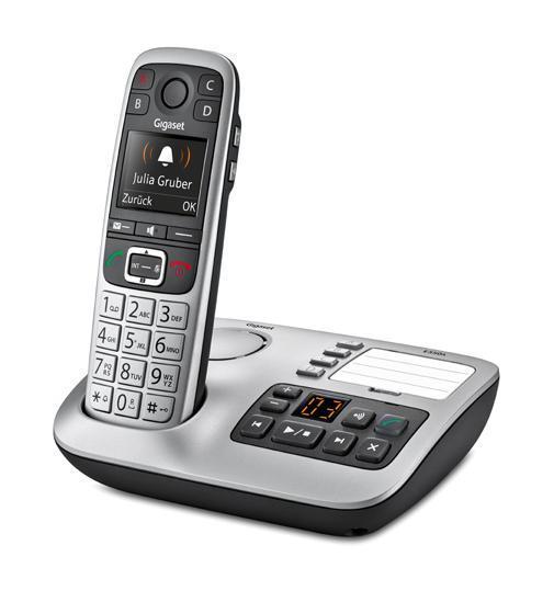 Gigaset E560A telefono Telefono DECT Nero, Argento Identificatore di chiamata