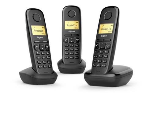 Gigaset A170 Trio Analog/DECT telephone Identificatore di chiamata Nero
