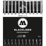 MOLOTOW Pennarello punta fine Blackliner Complete Set 11 pz. Nero 0.05 mm, 0.1 mm, 0.2 mm, 0.3 mm, 0.4 mm, 0.5 mm, 0.7