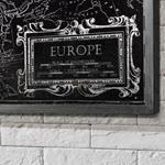 Quadro murale su pannello di aluminio incorniciato 60x80cm mappa di Europa