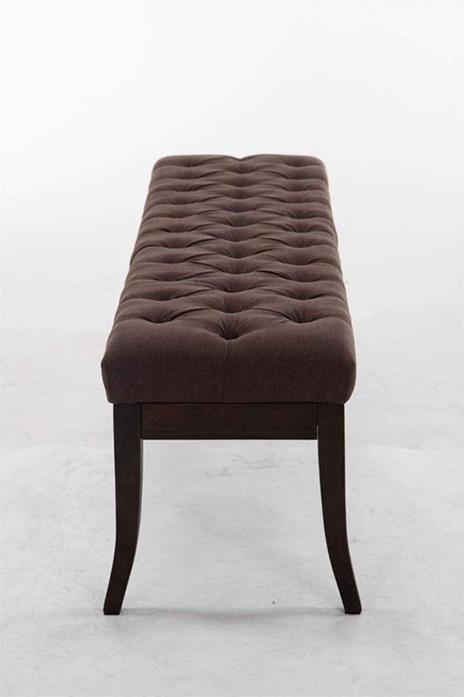 CLP Panchetta Interno Nefertiti in Tessuto Imbottita E Trapuntata I Telaio in Legno di caucciù Design Chesterfield I Panca Fondo Letto O Tavolo Grigio Base Antico 