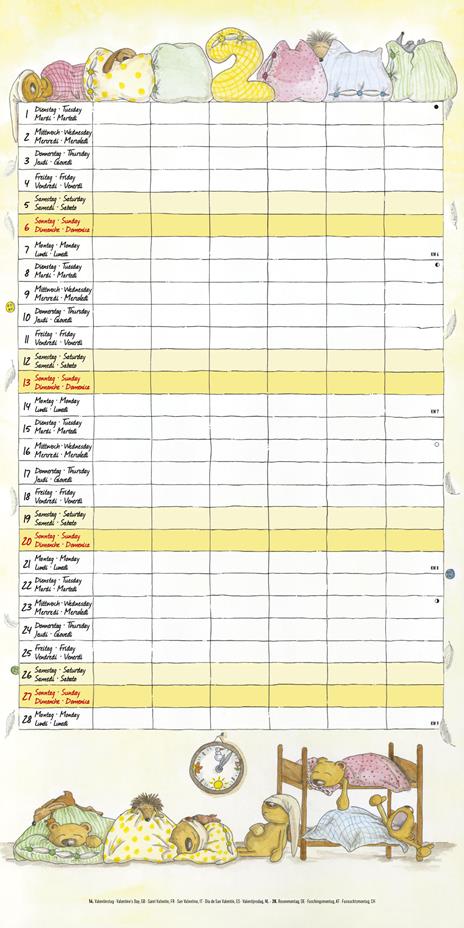 Calendario 2022 da muro Alpha Edition, Organizza famiglia, 12 mesi, 30x30 cm - 4