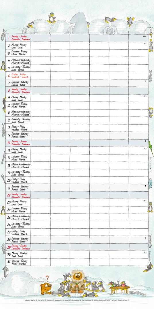 Calendario 2023 da muro Organizza famiglia, Alpha Edition, 12 mesi, 30x30 cm - 3