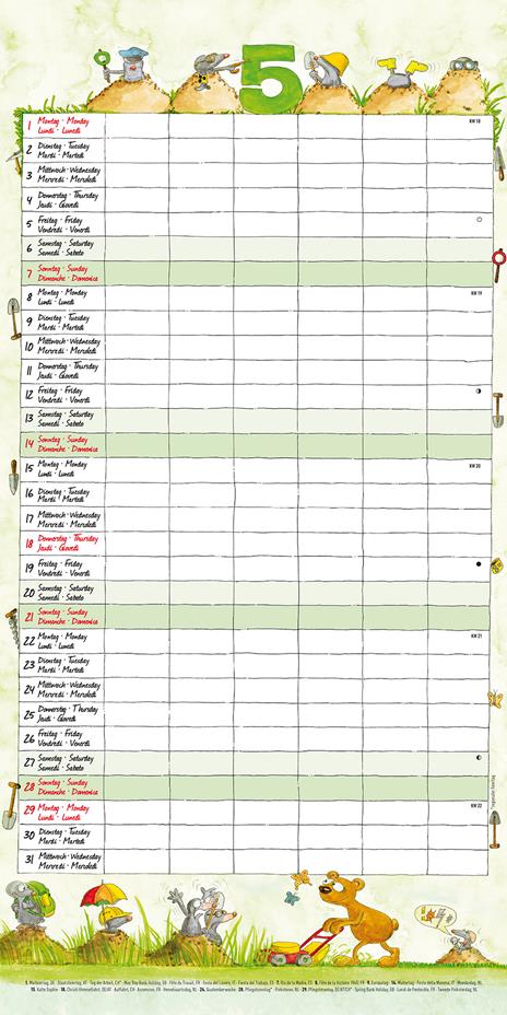 Calendario 2023 da muro Organizza famiglia, Alpha Edition, 12 mesi, 30x30 cm - 7