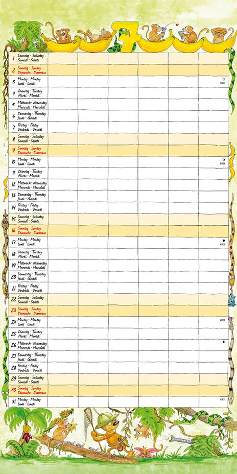 Calendario 2023 da muro Organizza famiglia, Alpha Edition, 12 mesi, 30x30 cm - 9