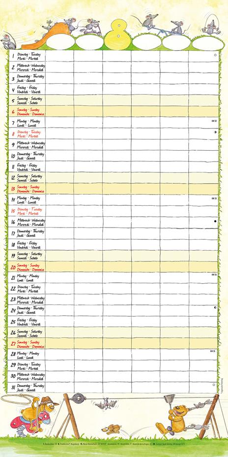 Calendario 2023 da muro Organizza famiglia, Alpha Edition, 12 mesi, 30x30 cm - 10