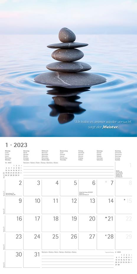 Calendario 2023 da muro Zen, Alpha Edition, 12 mesi, 30x30 cm - 3