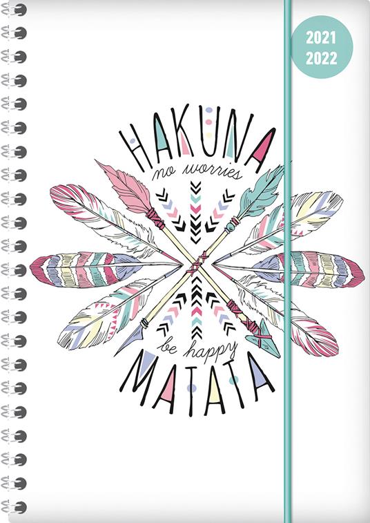 Agenda spiralato Collegetimer ALPHA EDITION 2022-2023, Settimanale, Hakuna Matata - 15x21 cm