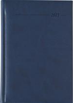 Agenda Giornaliera Monocromo 2023, Alpha Edition, Formato Grande 15x21 cm, Similpelle Blu, 352 pagine