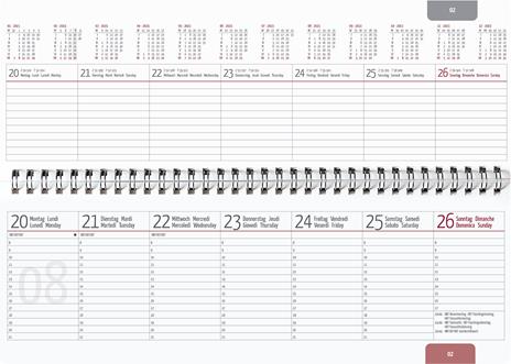 Planner Settimanale Da Tavolo 2023, Alpha Edition, 29,7x10,5 cm, Nera, Spiralata - 2