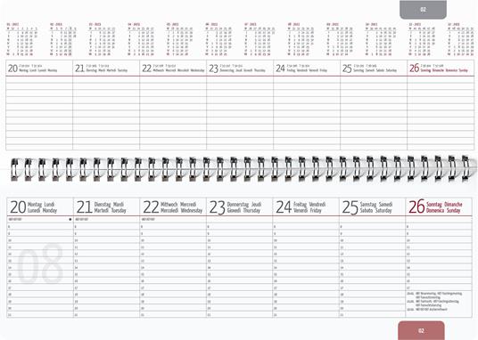 Planner Settimanale Da Tavolo 2023, Alpha Edition, 29,7x10,5 cm, Rossa,  Spiralata - Alpha Edition - Cartoleria e scuola