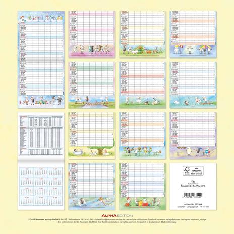 Alpha Edition - Calendario 2024 da muro Family Planer, 12 mesi, 30x30 cm - 15