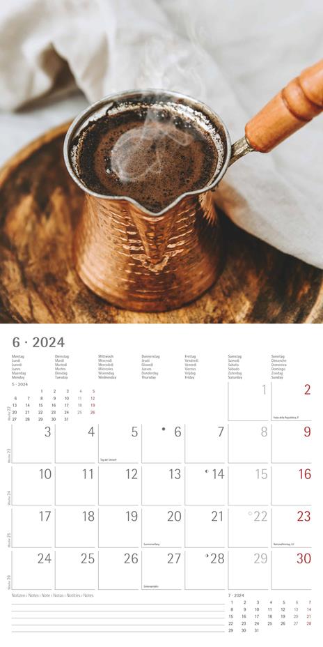Alpha Edition - Calendario 2024 da muro Coffee, 12 mesi, 30x30 cm - 8