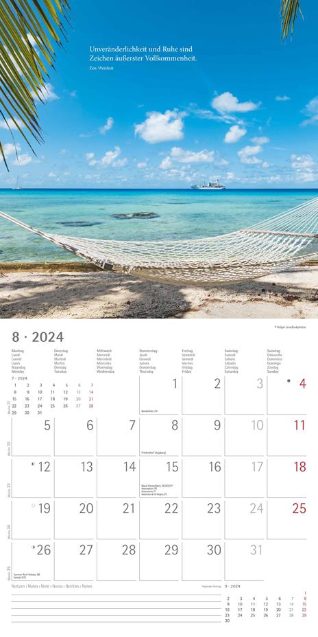 Alpha Edition - Calendario 2024 da muro Meditation, 12 mesi, 30x30 cm - 10