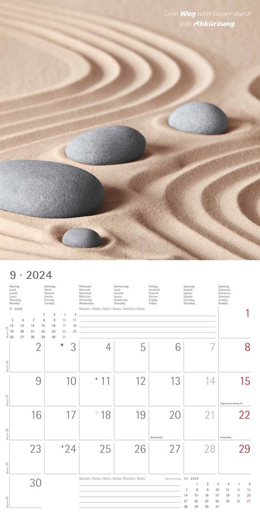 Alpha Edition - Calendario 2024 da muro Zen, 12 mesi, 30x30 cm - 11