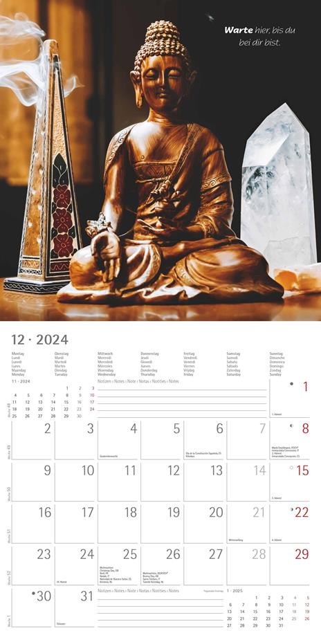 Alpha Edition - Calendario 2024 da muro Zen, 12 mesi, 30x30 cm - 14